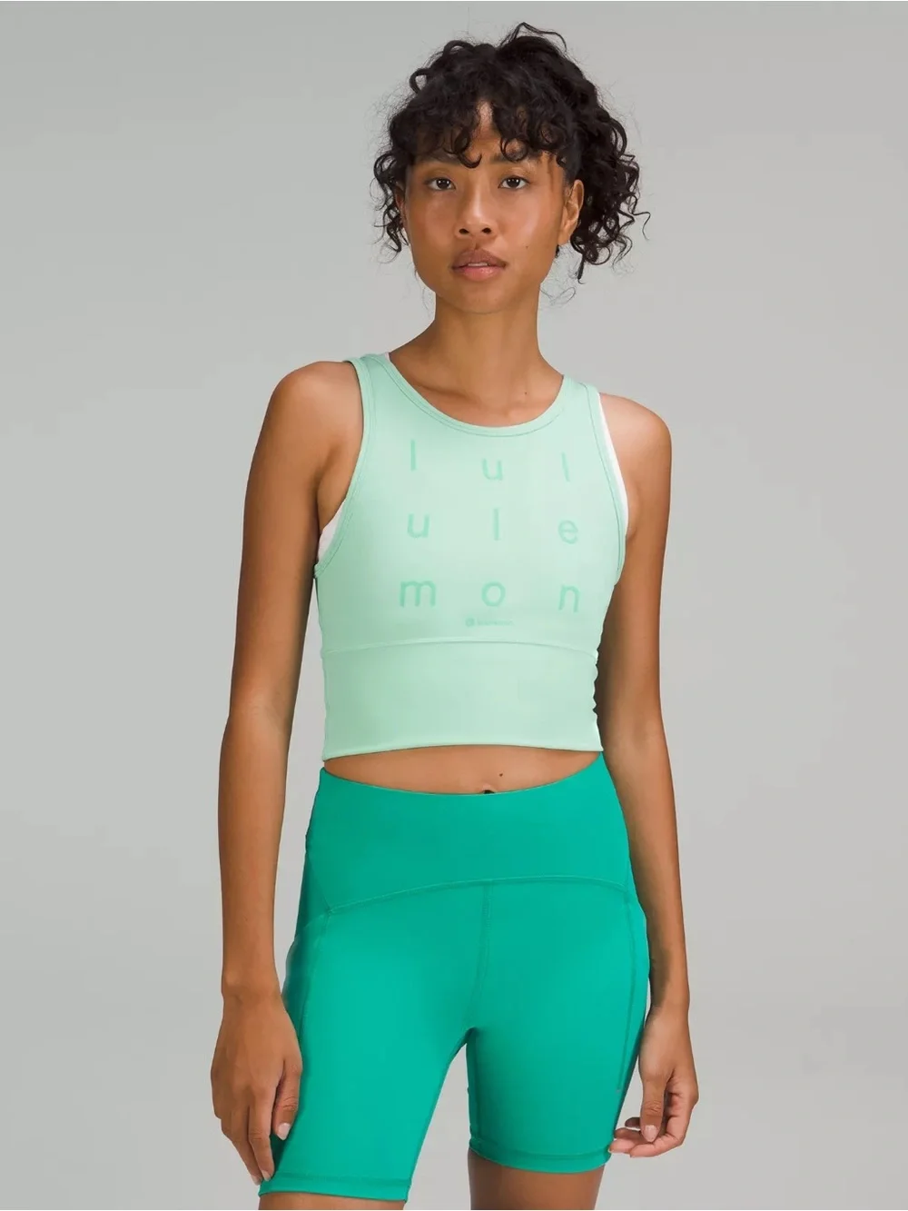 Lululemon Power Pivot Everlux Tank Top Motif In Wild Mint